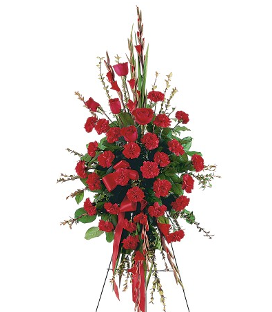 Classic Red Standing Spray Flower Arrangement