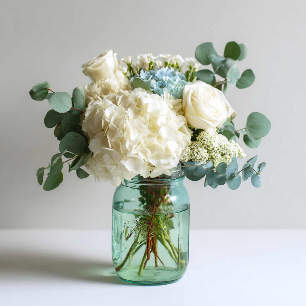Tranquil Cloudscape in a Mason Jar