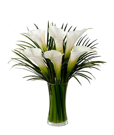 White Calla Lilies in a Bouquet