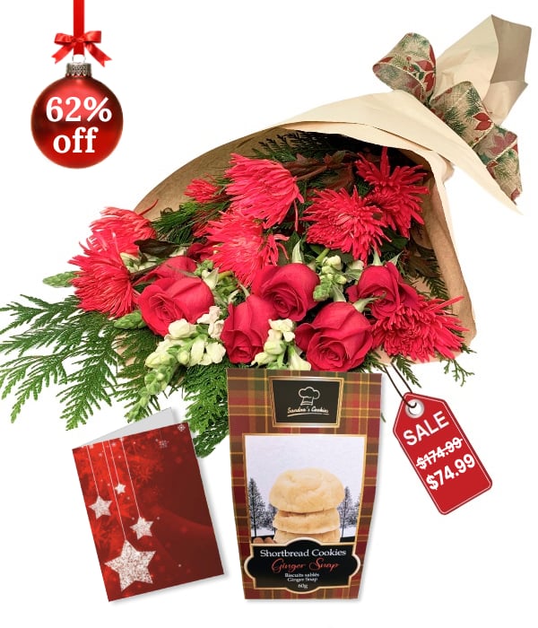 Custom Designed  Hand-Tied Christmas Bouquet 4