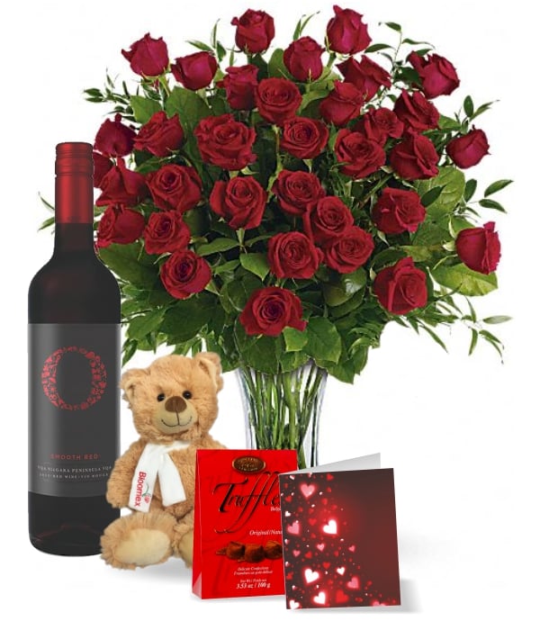Rose & Wine Gift Basket 6