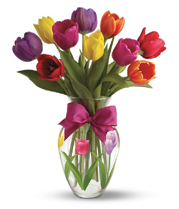 10 Tulips in a Bouquet for Spring