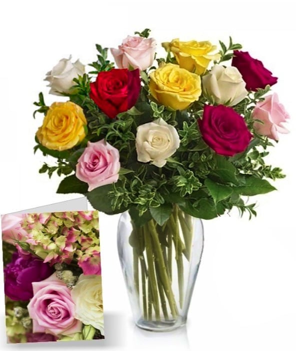 Colourful Roses for Mom Bouquet 1