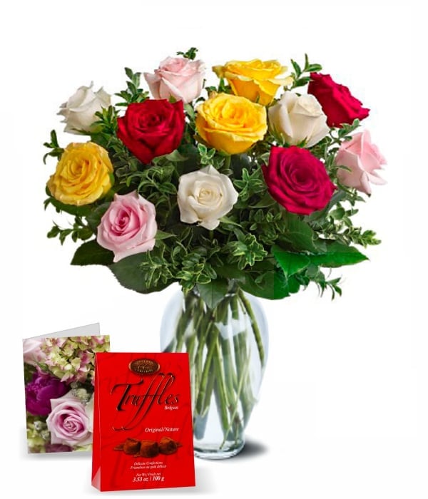 Colourful Roses for Mom Bouquet 2