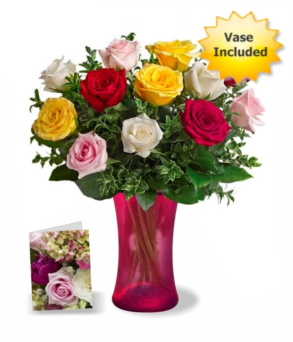 Colourful Roses for Mom Bouquet 3