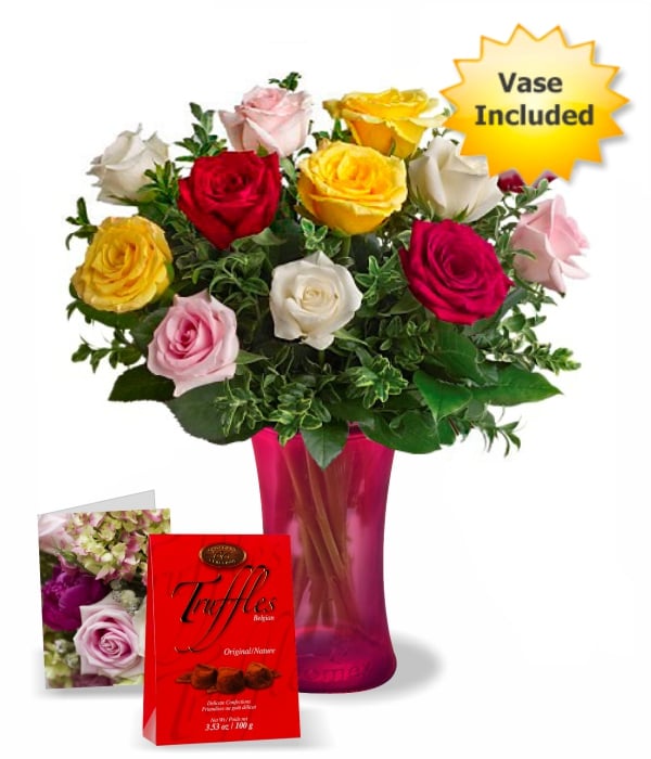 Colourful Roses for Mom Bouquet 4