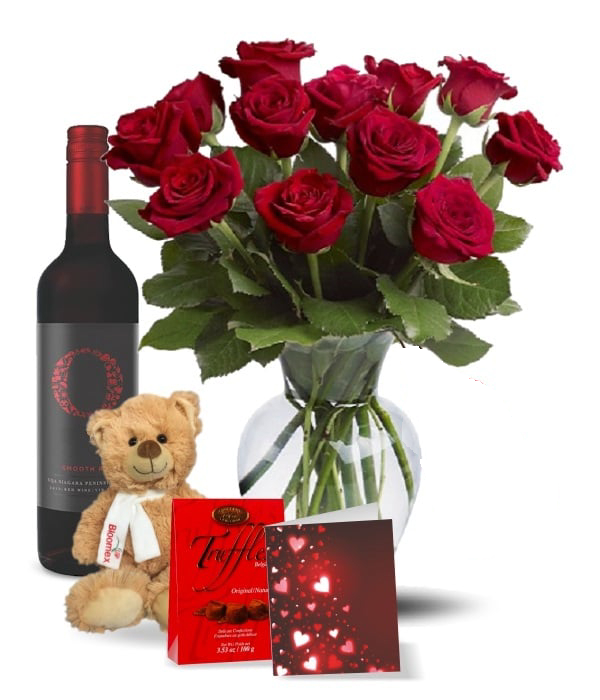 Rose & Wine Gift Basket 4
