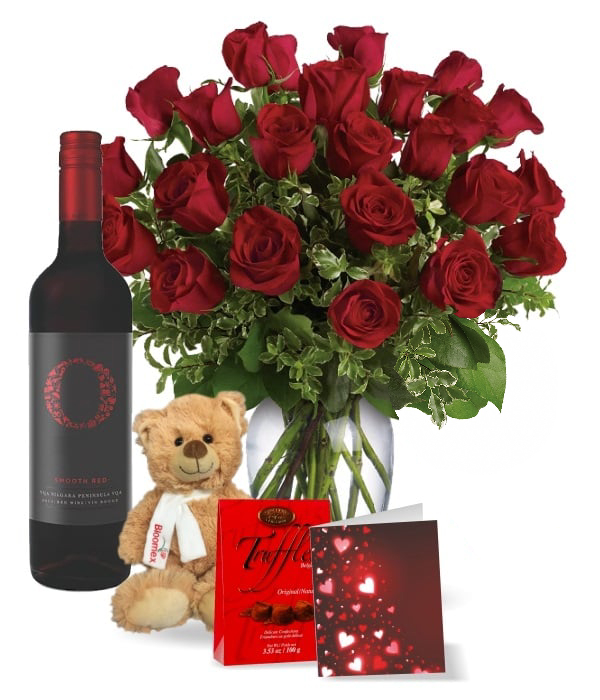 Rose & Wine Gift Basket 5