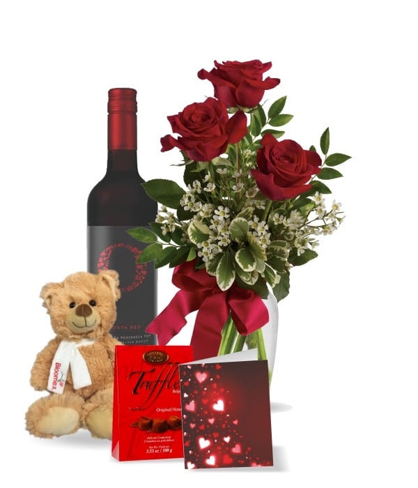 Luxury Roses & Wine Gift Set