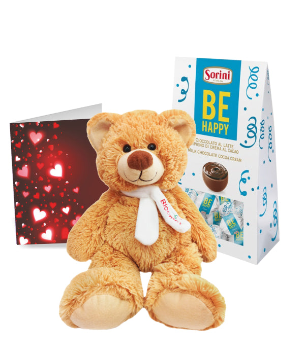 Teddy Bear Gift Set with Sorini Chocolates and Greeting Card