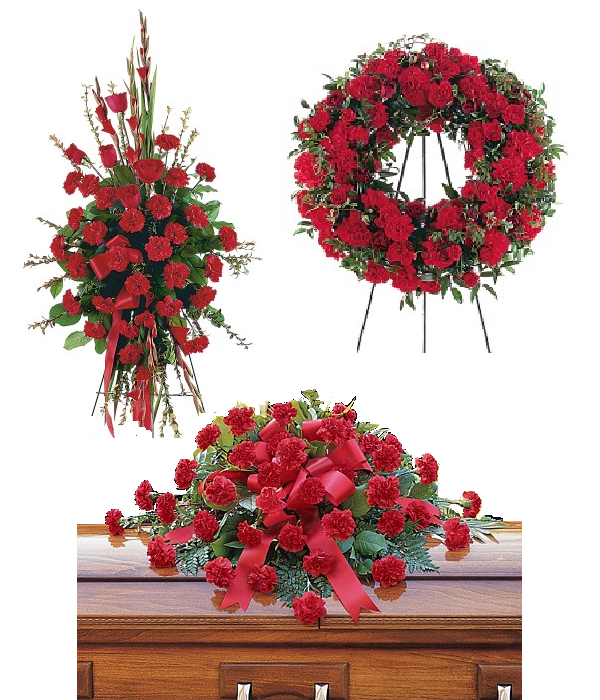 Classic Red Rose Funeral Arrangement Package 1